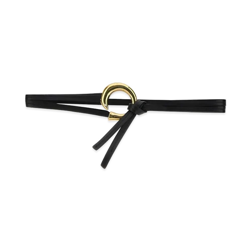 Bottega Veneta Women's Leather Sardine Belt "Black"