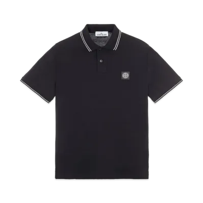 Stone Island 22S18 STRETCH COTTON PIQUE_SLIM FIT "Black"