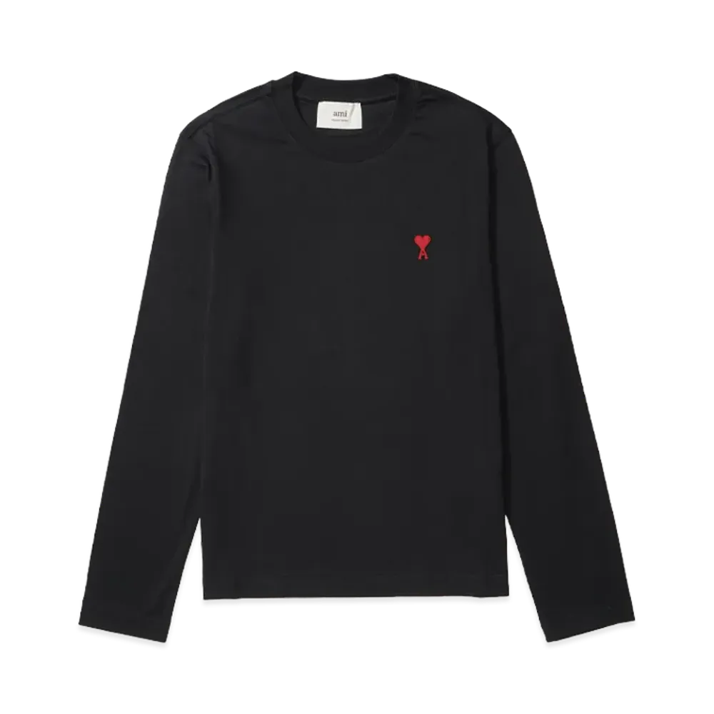 AMI PARIS De Coeur Long Sleeves T-Shirt "Black"