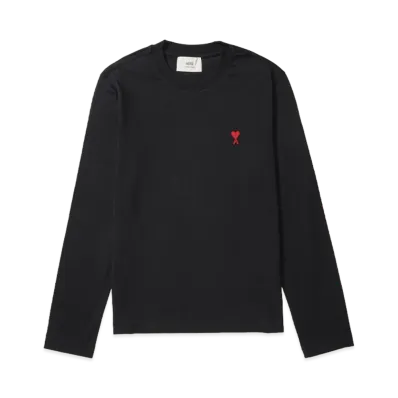 AMI PARIS De Coeur Long Sleeves T-Shirt "Black"