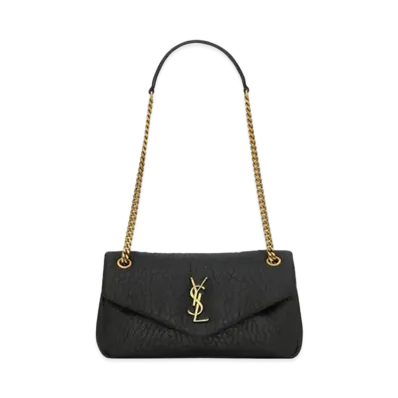 Saint Laurent Calypso Small in Grained Lambskin "Black"