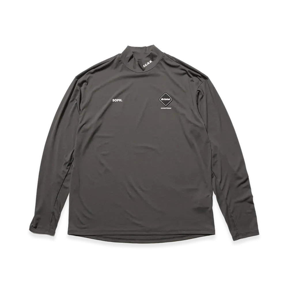 F.C.Real Bristol L/S Mockneck Top "Charcoal Gray"