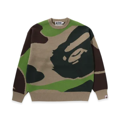 A BATHING APE Knit Crewneck Sweatshirt "Green"