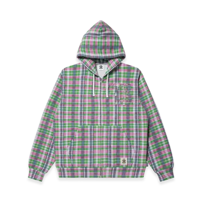 BlackEyePatch Big B Checked Zip Hoodie "Pink"