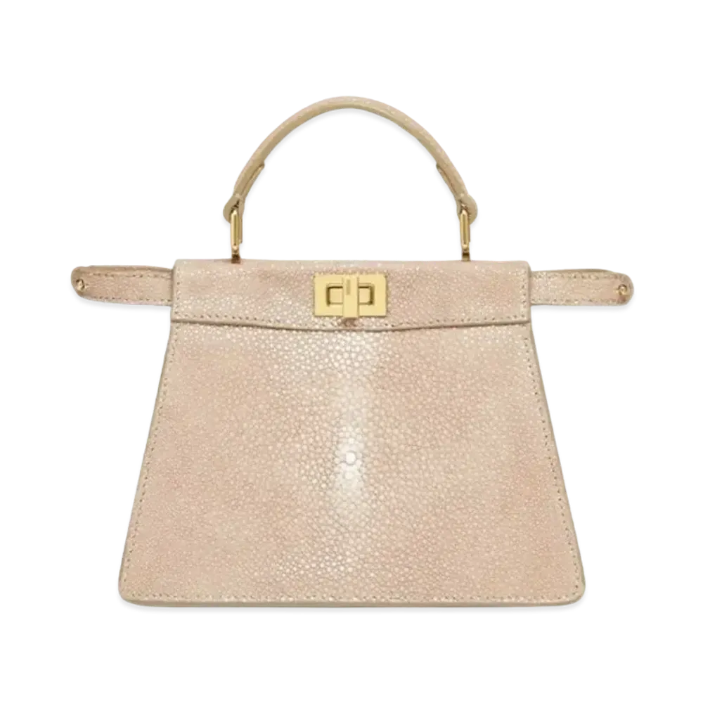 FENDI Peekaboo ISeeU Petit Stingray Leather Bag "Dub Gray"