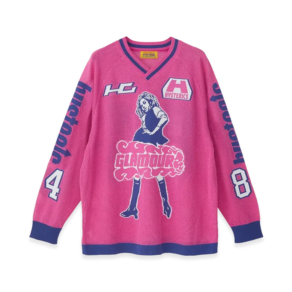 HYSTERIC GLAMOUR Hysteric84 Jacquard Mesh Pullover "Pink"