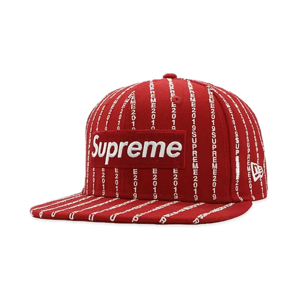 Supreme Text Stripe New Era® "Red"