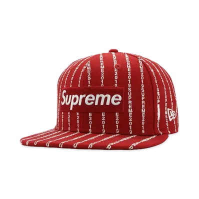 Supreme Text Stripe New Era® "Red"