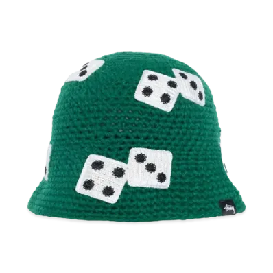 Stussy Bucket Hat Dice Knit "Green"