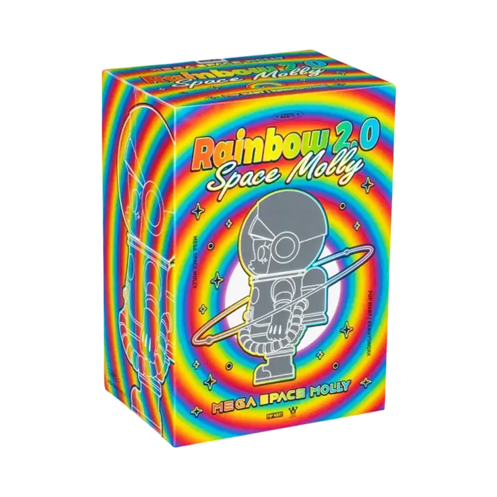 POP MART "MEGA COLLECTIONS" MEGA SPACE MOLLY 400% Rainbow 2.0
