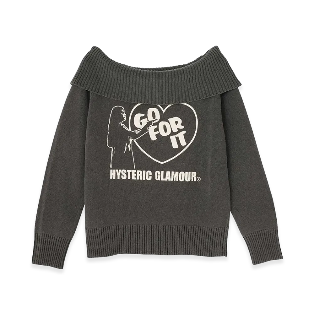 HYSTERIC GLAMOUR Women's GO FOR IT Sweater "Black"