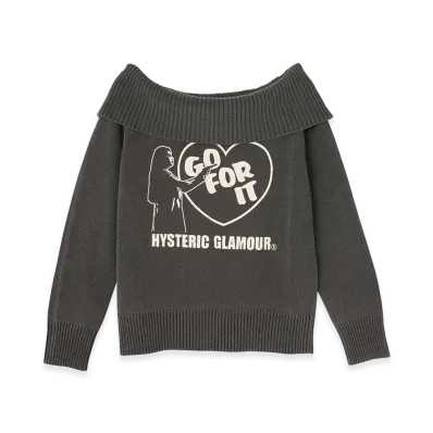 HYSTERIC GLAMOUR Women's GO FOR IT Sweater "Black"