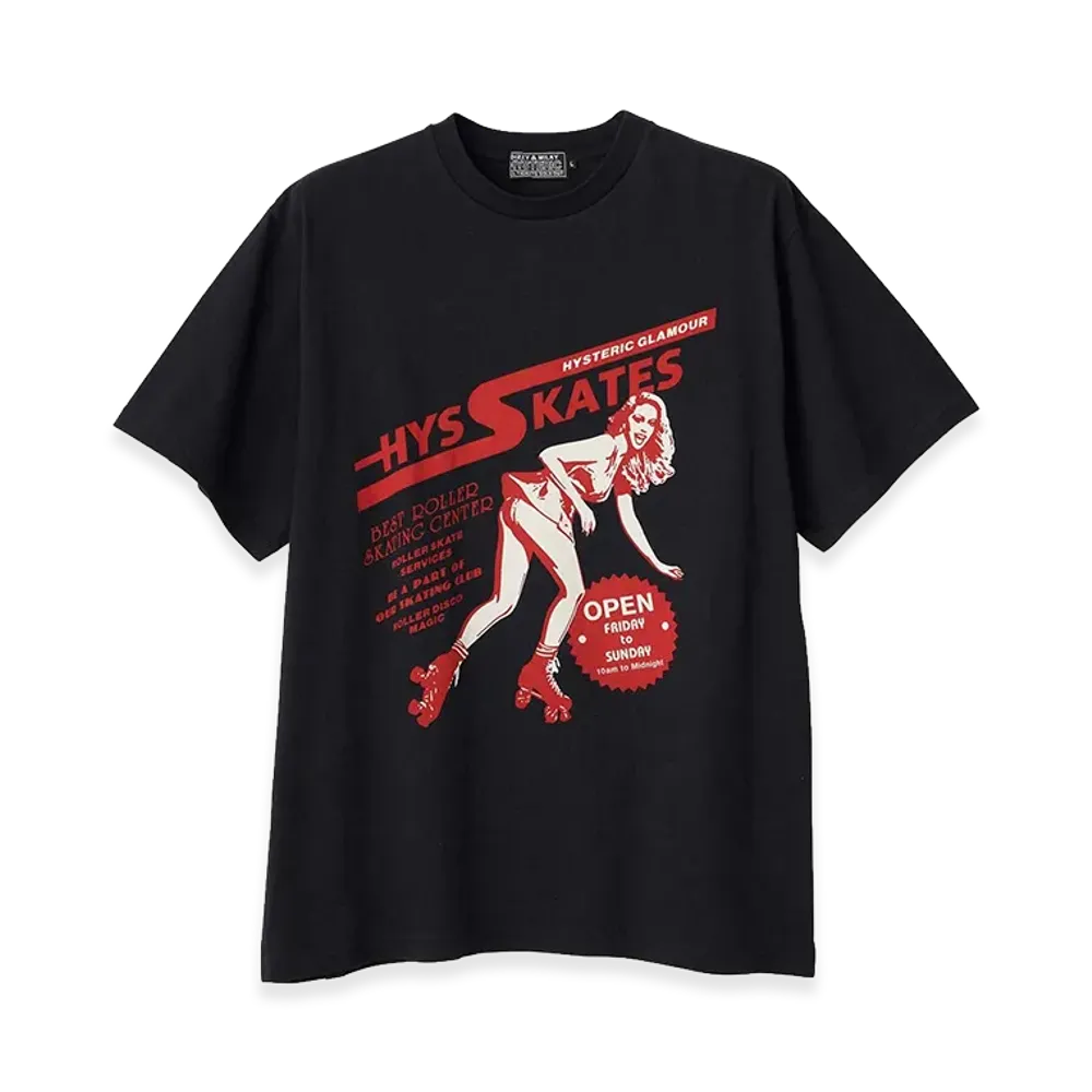 HYSTERIC GLAMOUR HYS Skates Tee "Black"