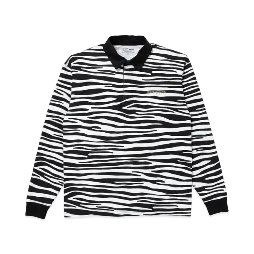 BlackEyePatch ZEBRA STRIPED RUGBY SHIRT "White"