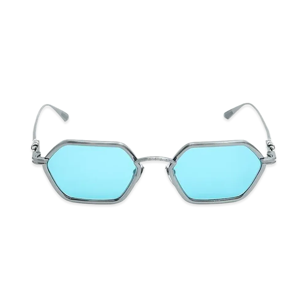 Chrome Hearts DATASS Hexagon CH Cross Sunglasses "Silver/Blue"