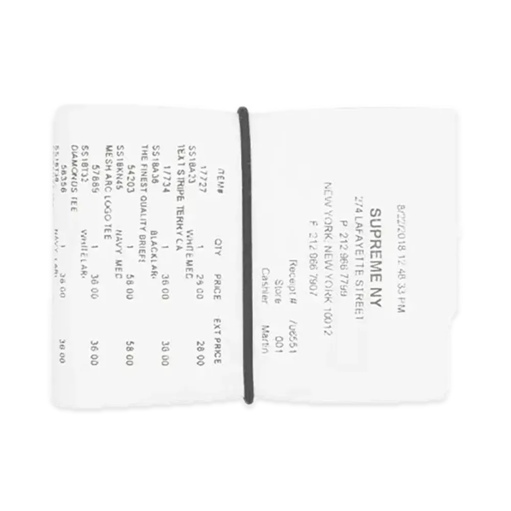 Supreme x MM6 Maison Margiela Receipt Wallet "White"
