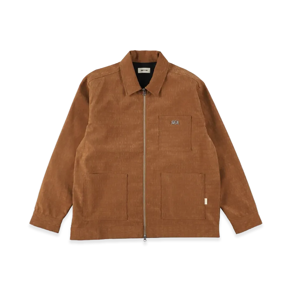 WIND AND SEA Syntetic Leather Zip Jacket "Camel"