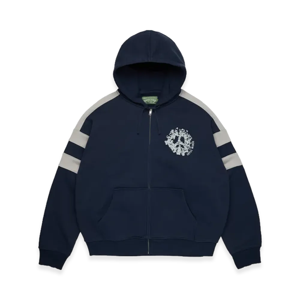 DENIM TEARS Denim U Paneled Zip Hoodie "Navy"