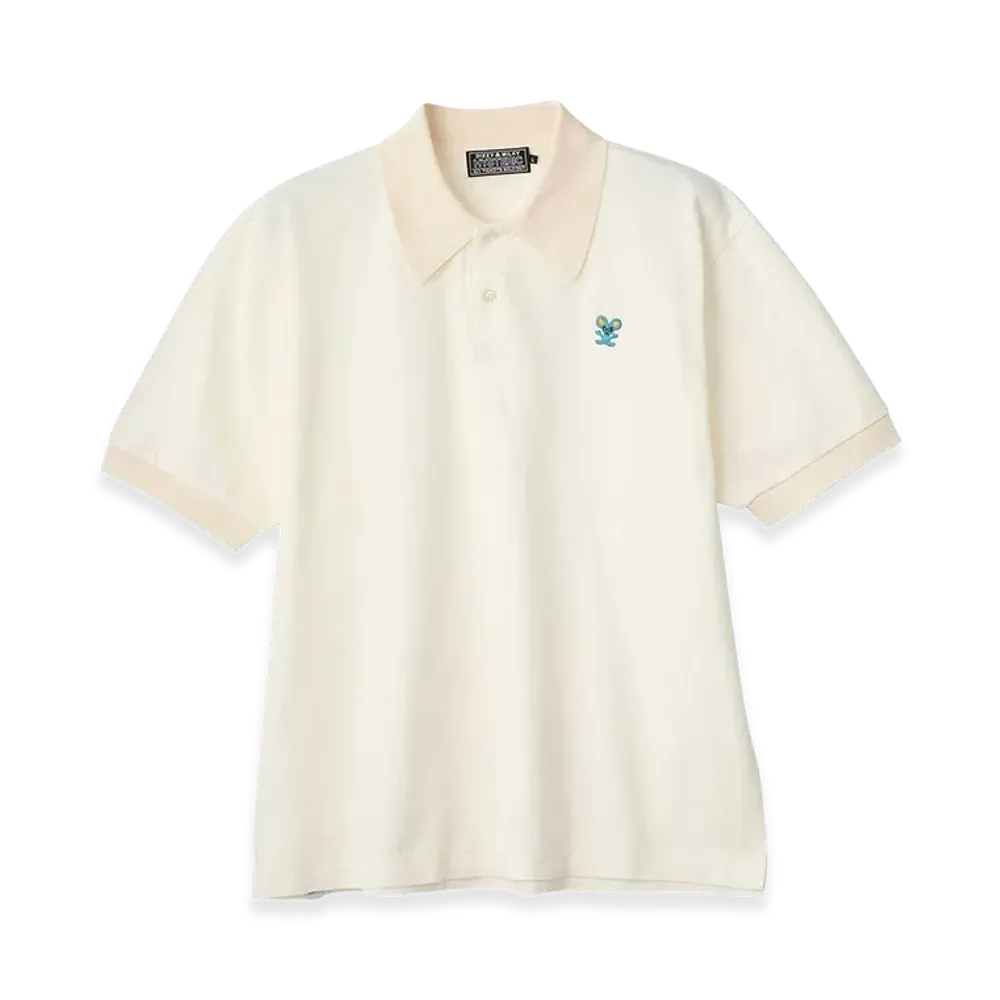 HYSTERIC GLAMOUR HYS Mouse Embroidered Polo Shirt "White"