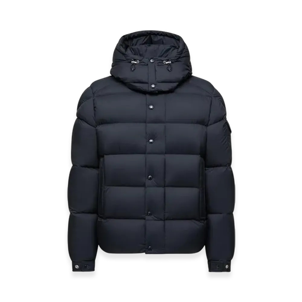 MONCLER Vezere Hooded Short Down Jacket "Night Blue"