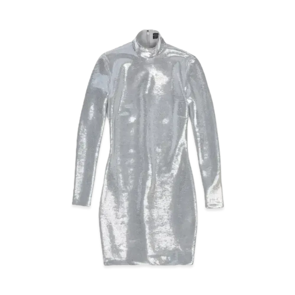 BALENCIAGA Turtleneck Dress "Crystal"