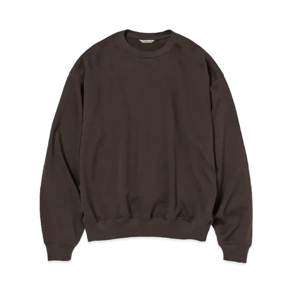 AURALEE Super High Gauge Sweat P/O "Dark Brown"