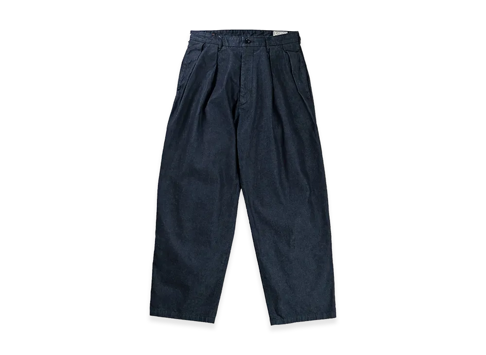 GDC x FULLCOUNT Big Denim Tuck Trousers "Indigo Blue"