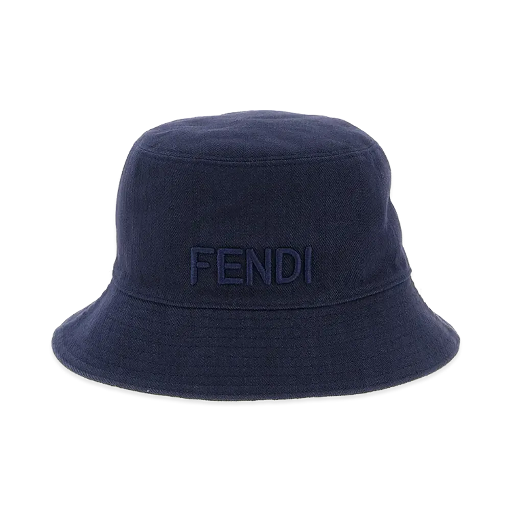 FENDI Women's Reversible Denim Bucket Hat "Blue"