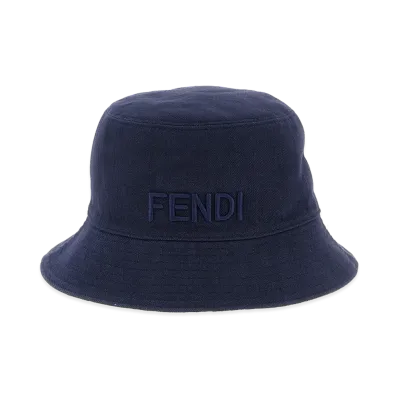 FENDI Women's Reversible Denim Bucket Hat "Blue"