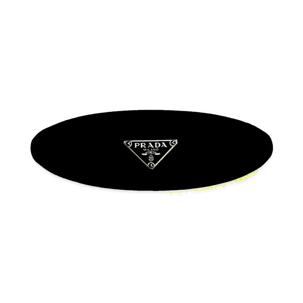 PRADA Women's Brass Hair Clip "Black"
