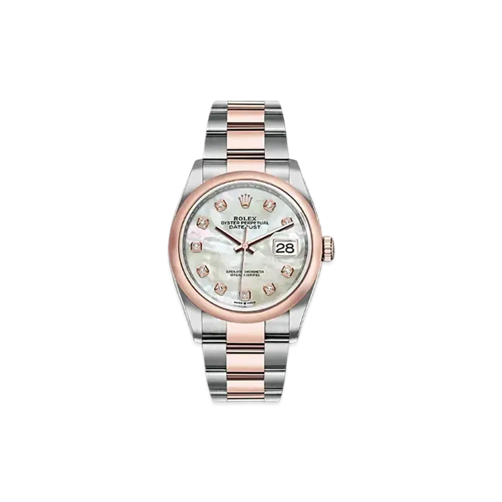 ROLEX Datejust 36 10P White Shell Dial 10P Diamonds 126201NG