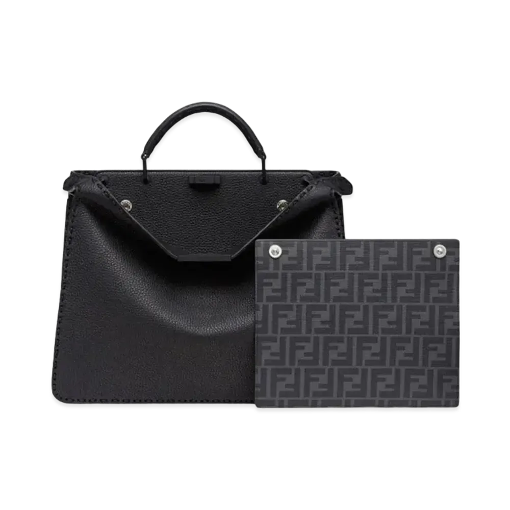 FENDI Peekaboo I See U Medium Leather Bag "Black"