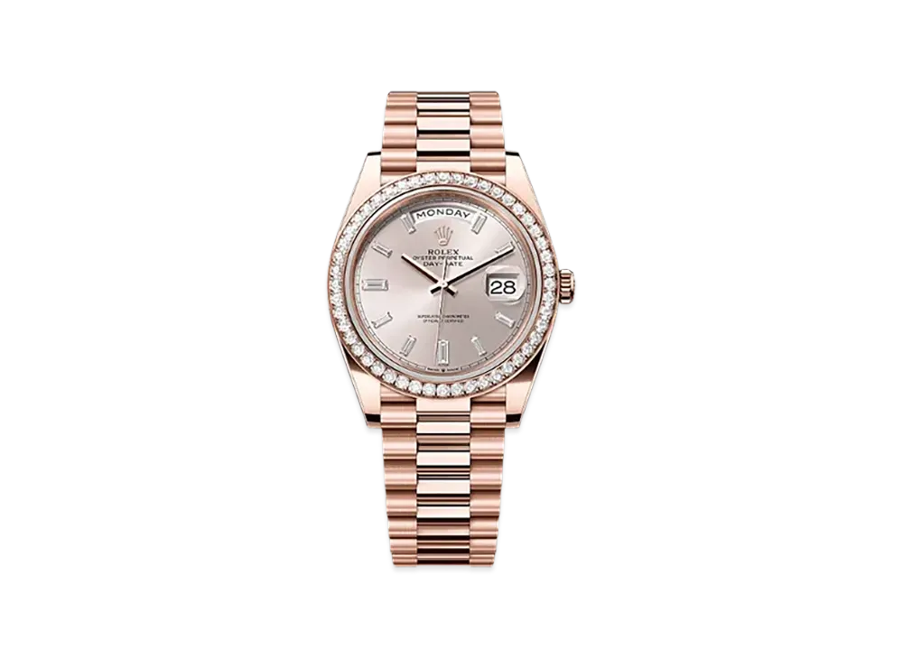 ROLEX Day-Date 40mm Everose Gold Diamond 228345RBR "Sundust"