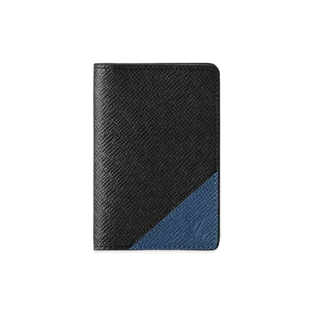 Louis Vuitton Pocket Organizer Taiga Leather "Noir/Teal"