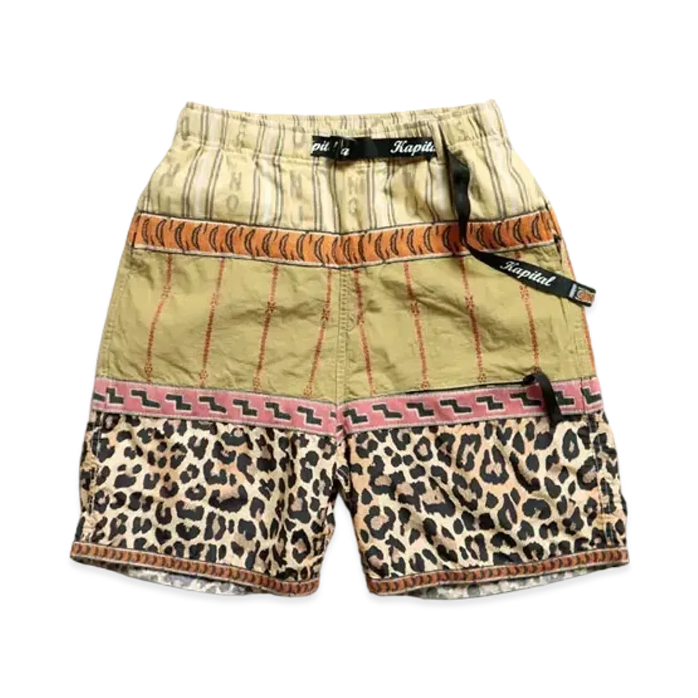 KAPITAL CRAZY PATCHWORK ECO BAKA SHORT PANTS 2021 "Light Khaki"