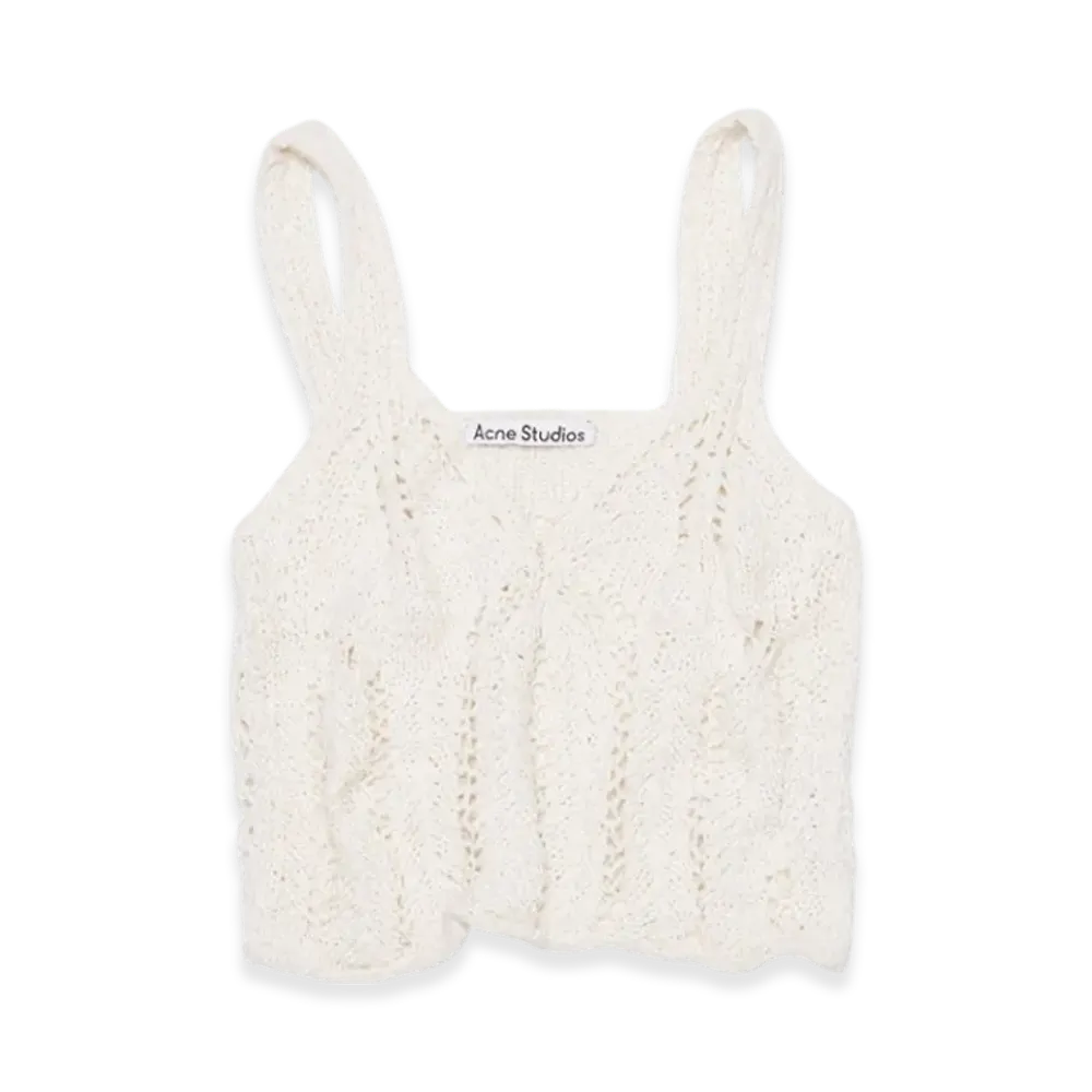 Acne Studios Cropped Lace Top "Off White"