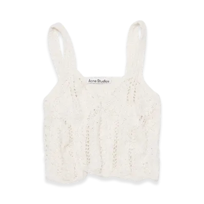 Acne Studios Cropped Lace Top "Off White"
