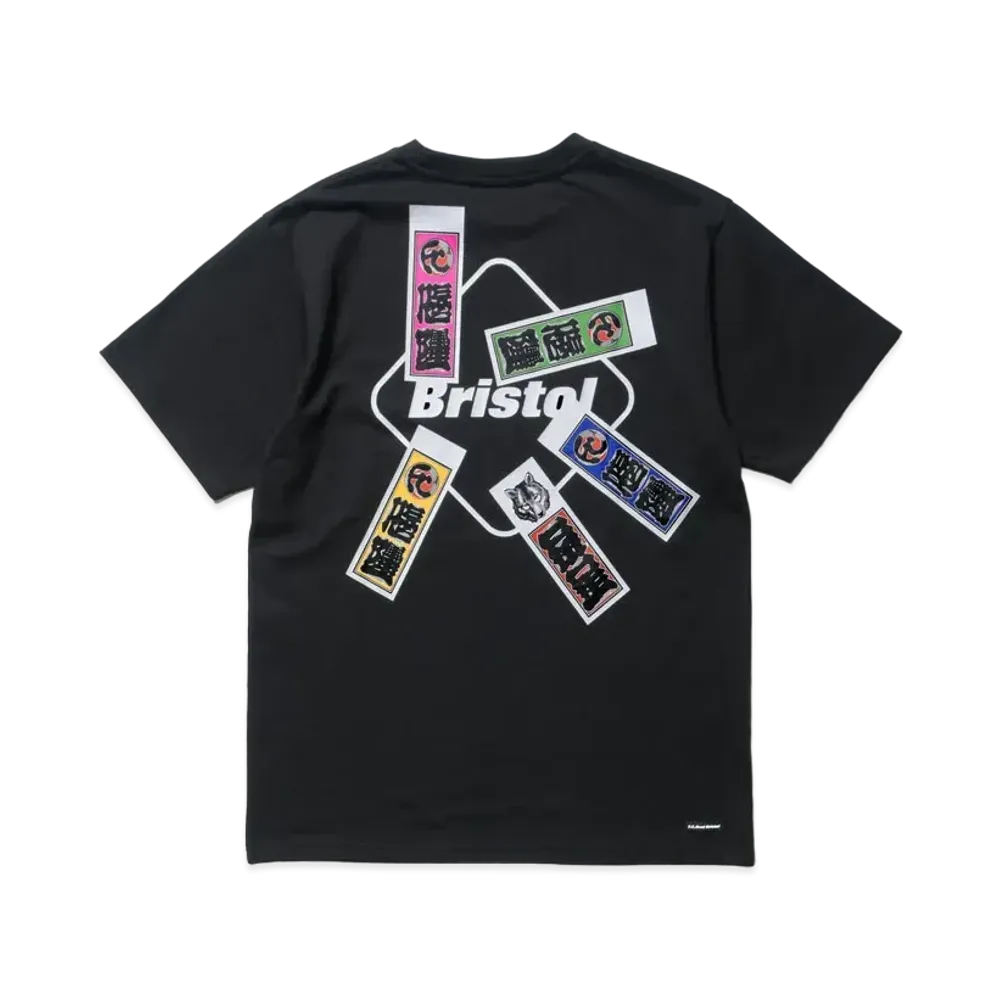 F.C.Real Bristol Sneakerwolf Senjafuda Emblem Tee "Black"
