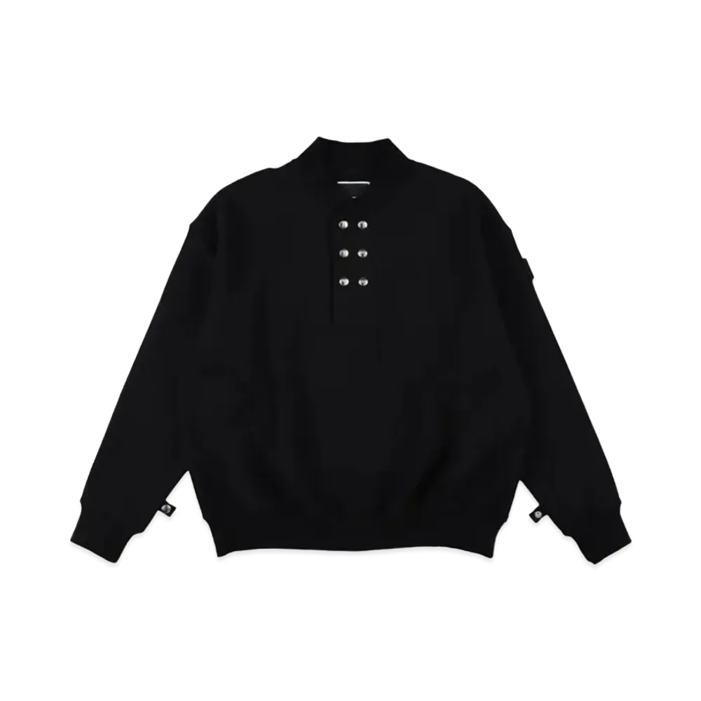 PHINGERIN Double Henley Sweatshirt "Black"