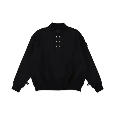 PHINGERIN Double Henley Sweatshirt "Black"