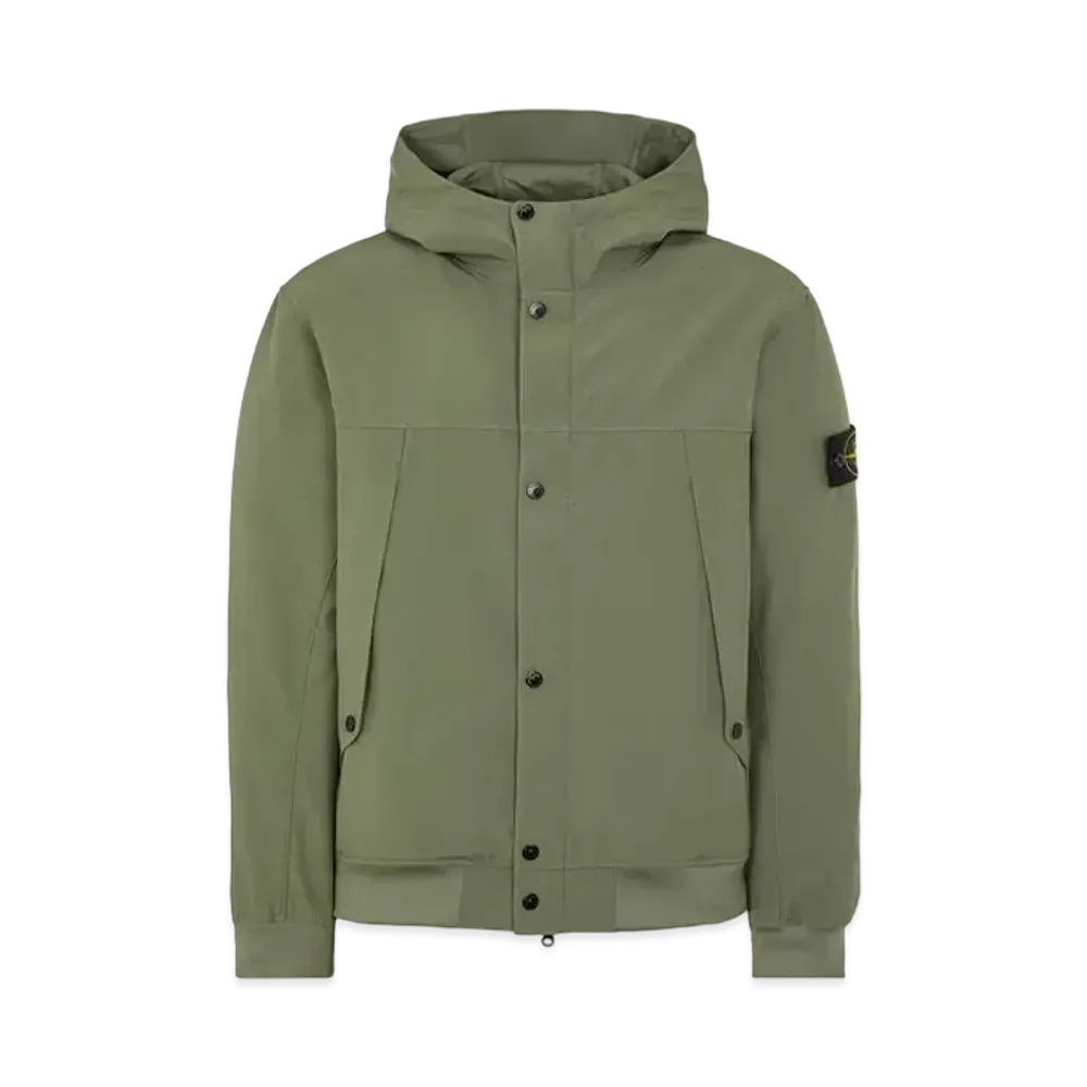 Stone Island 40227 Light Soft Shell-R_E.DYE Technology In Recycled Polyester "Musk Green"