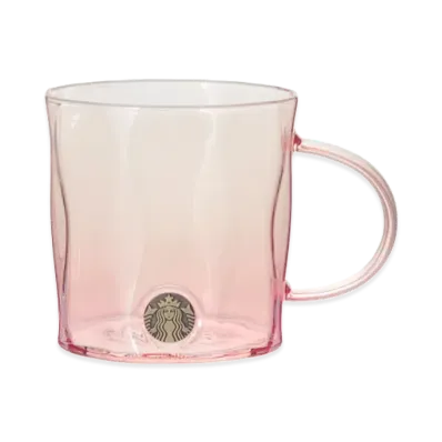 STARBUCKS SAKURA 2026 Heat-Resistant Glass Mug Medal 355ml "Pink"