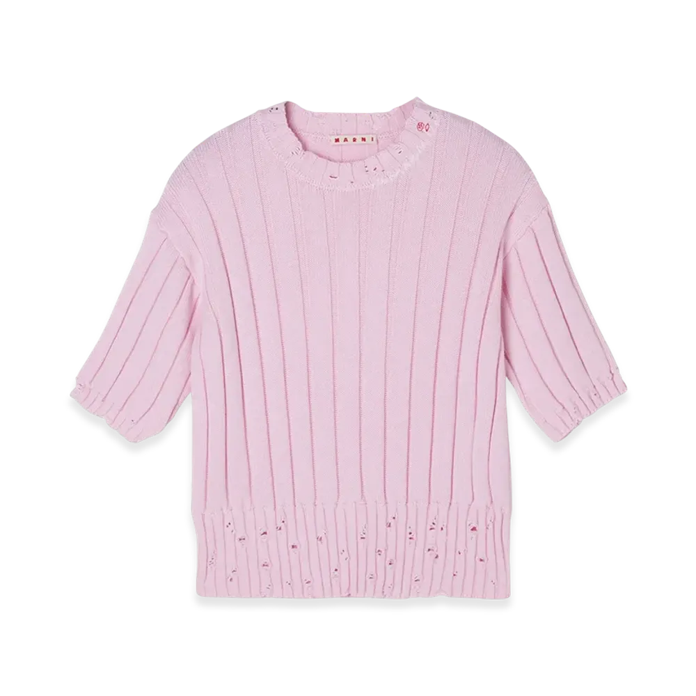 MARNI Crew Neck Short Sleeve Knit "Pink"