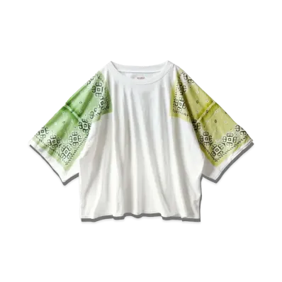 KAPITAL 18.5 / TENGU BANDANNA HUGET T (LIGHTNING) "Lime"