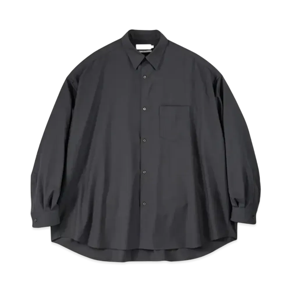 Graphpaper Extra Fine Wool L/S Oversized Regular Collar Shirt "Gray"