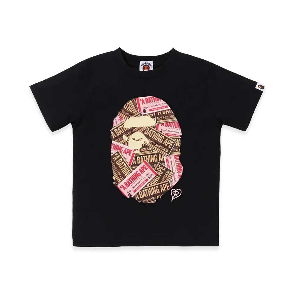 A BATHING APE Chocolate Ape Head Tee "Black"