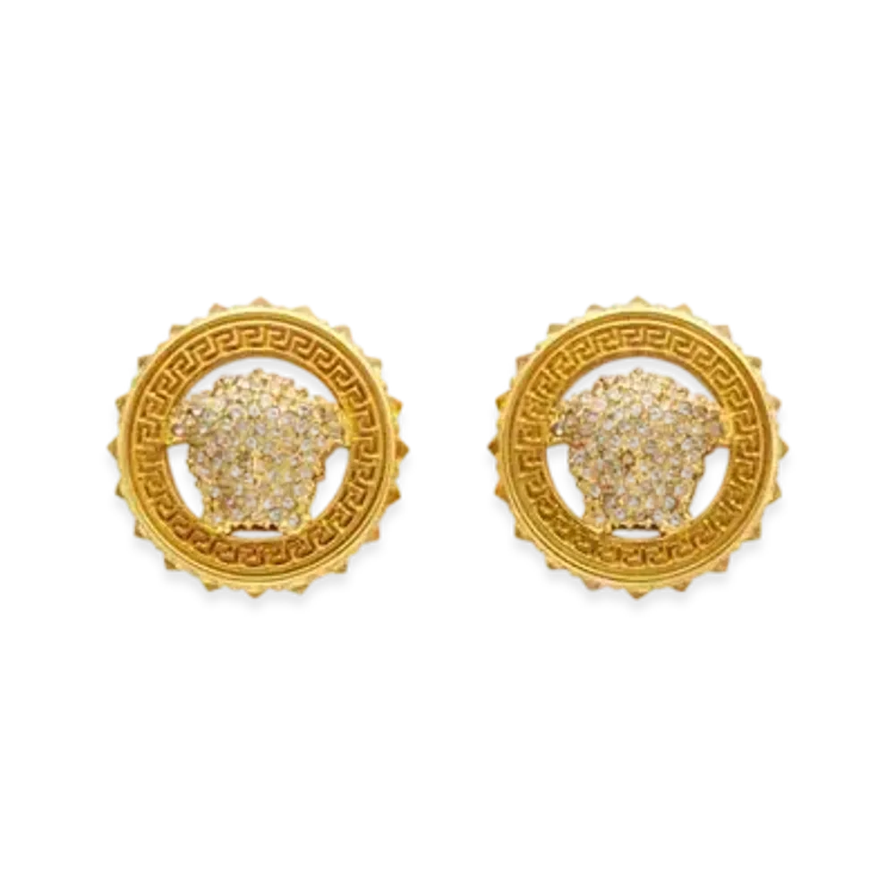 Versace Crystal Medusa '95 Stud Earrings "Gold"