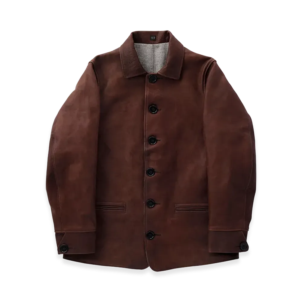 T.T Taiga Takahashi LOT.801 Automobile Leather Jacket "Mud Dyed Brown"