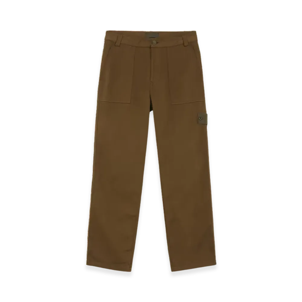 Stone Island 337F6 Ghost Stretch Cotton Wool Satin Fatigue Trousers with Pockets - 24FW "Military Green"