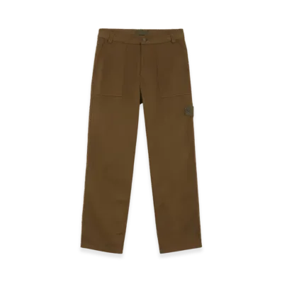 Stone Island 337F6 Ghost Stretch Cotton Wool Satin Fatigue Trousers with Pockets - 24FW "Military Green"